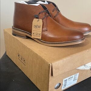 Crevo Men's Dress Shoes/Boots DORVILLE Chestnut Color Size 7 NEW Genuine Leather